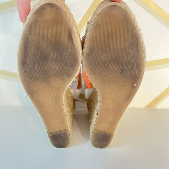 VIA SPIGA Karla White Leather Wedge Platform Heels Espadrilles Size 5.5 / 36.5 - Picture 10 of 10